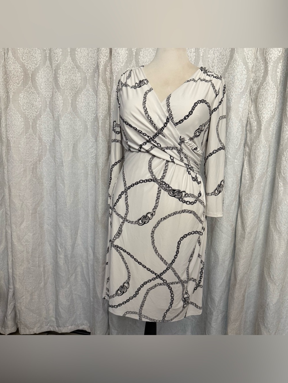 Lauren Ralph Lauren Carolina Dress, Cream-Colored, Chain Print